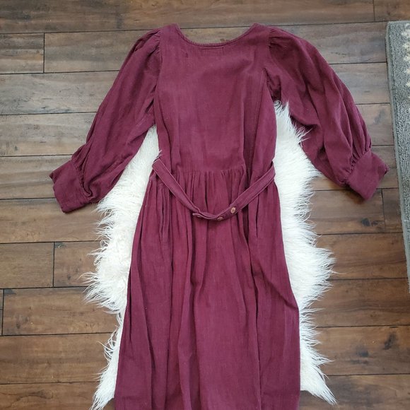 vintage 1990s maroon dress by El Huarache - Picture 8 of 9